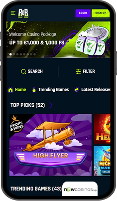 RiseOfBets Casino Mobile