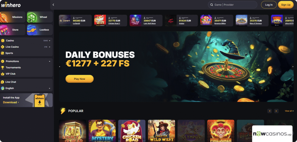 WinHero Casino Review